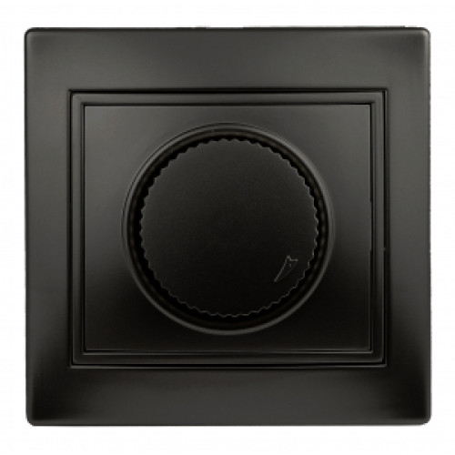 1-401-05  Intro Светорегулятор поворотный, 600Вт 230В, IP20, СУ, Plano, антрацит