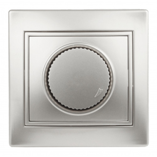 1-401-03  Intro Светорегулятор поворотный, 600Вт 230В, IP20, СУ, Plano, алюминий