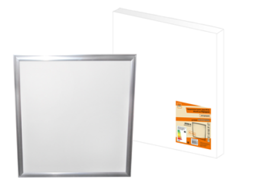 Ультратонкая светодиодная панель ЛП 02 595х595, 3200 лм 40 Вт 4000 К хром, без драйвера, Народная