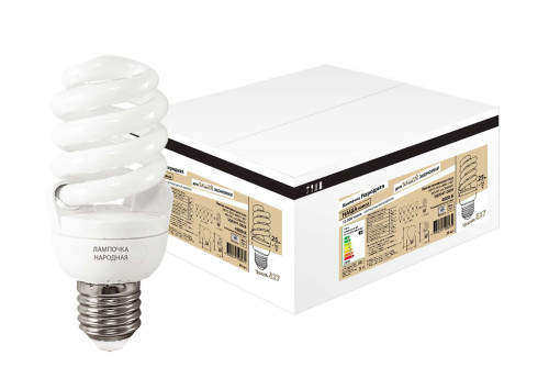 Лампа люминесцентная НЛ-FS-25 Вт-4000 К–Е27 (60х141 мм) ЖКХПАК (20 шт.) 