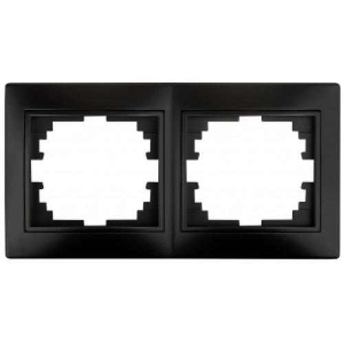 Рамка для розеток и выключателей Intro Plano 1-502-05 на 2 поста горизонтальная, СУ, антрацит