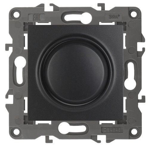 14-4101-05  ЭРА Светорегулятор поворотно-нажимной, 400ВА 230В, IP20, Эра Elegance, антрацит