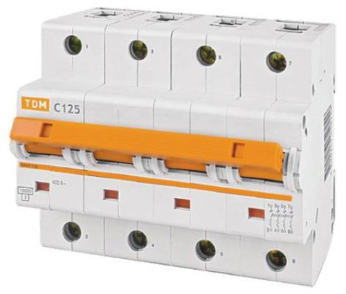 Авт. выкл. ВА47-125 4Р 63А 15кА  х-ка С TDM