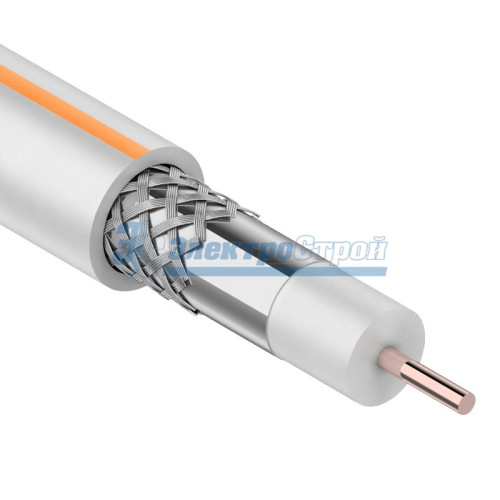 Кабель SAT 50 M, Cu/Al/Al, (75%), 75 Ом, 100м., белый  PROCONNECT