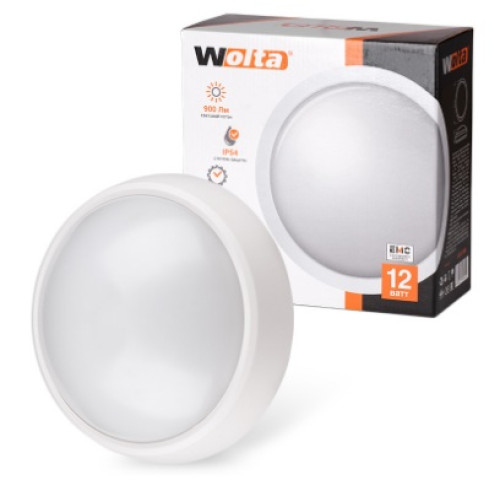 светодиодный светильник 12 Bт, IP65, круг, 6500K Выведено