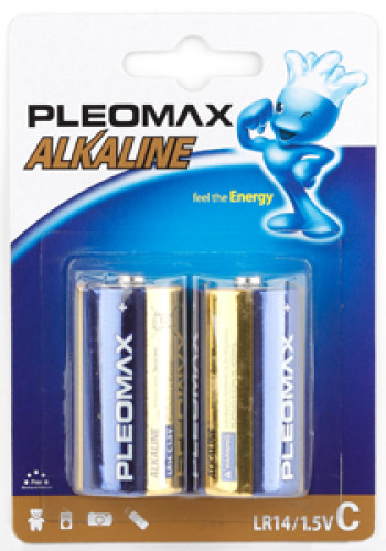 Батарейки Pleomax LR14-2BL Alkaline (20/160/6400)