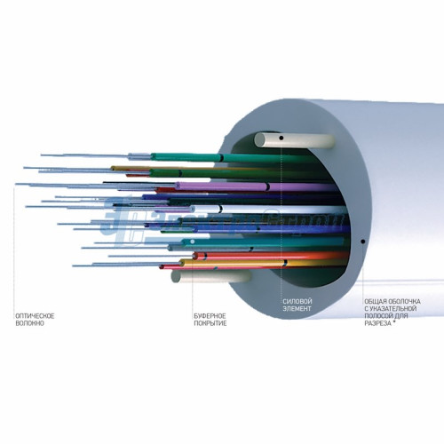 Кабель волоконно-оптический 9/125 одномодовый, 20 волокон, распределительный, растягивающее усилие 0