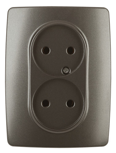 12-2107-13  ЭРА Розетка 2X2P, 16A-250В, IP20, Эра12, бронза