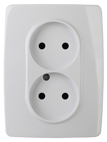 12-2117-01  ЭРА Розетка 2X2P, 16A-250В, IP20, винт, Эра12, белый
