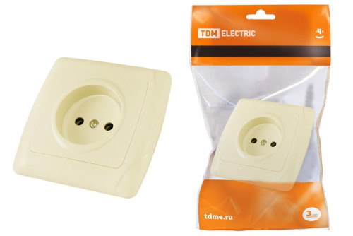 Розетка 2П 10А 250В сл. кость 