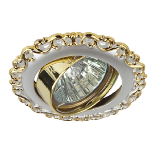 Светильник KL59 А SL/GD  ЭРА литой  MR16,12V/220V, 50W жемчужно-белый/золото