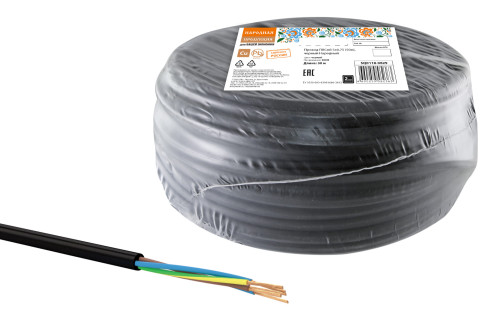 Провод ПВСмб 5х0,75 (50м), черный Народный