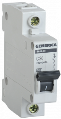 Авт. выкл. ВА47-29 1Р 20А 4,5кА х-ка С GENERICA