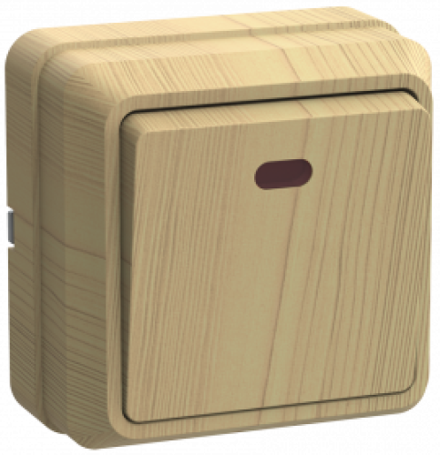 ВС20-1-1-ОС Выключатель 1кл с инд. 10А откр.уст. ОКТАВА (сосна)