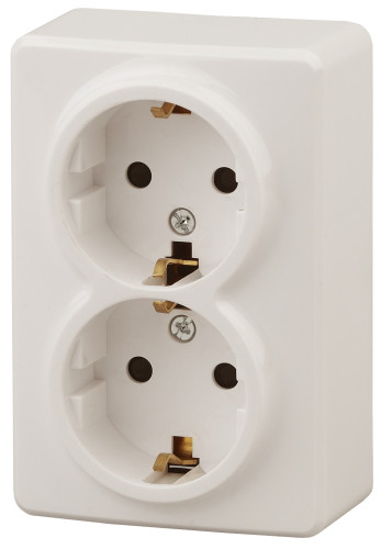 11-2206-02  ЭРА Розетка 2х2P+E Schuko со шторками, 16A-250В, IP20, ОУ, Эра Эксперт, сл.кость
