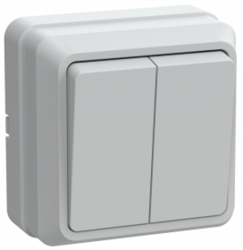 ВС20-2-0-ОБ Выключатель 2кл 10А откр.уст. ОКТАВА (белый)