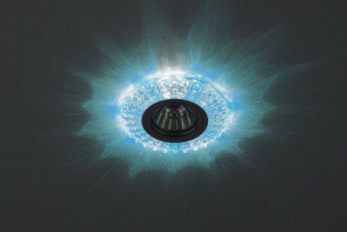 Светильник DK LD2 SL/BL+WH  ЭРА декор cо светодиодной подсветкой (голубой+белый), прозрачный