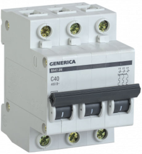 Авт. выкл. ВА47-29 3Р 40А 4,5кА х-ка С GENERICA