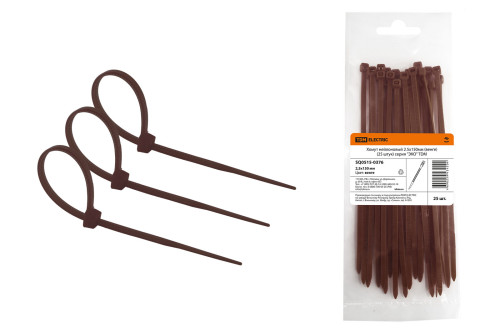 Хомут нейлоновый 2.5х150мм (венге) (25 штук) серия 