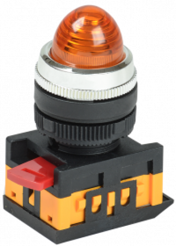 Лампа AL-22 сигнальная d22мм желтый неон/240В цилиндр ИЭК