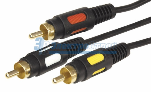 Шнур 3RCA Plug - 3RCA Plug  3М  (GOLD)  REXANT