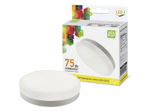 Лампа светодиодная LED-GX53-standard 8Вт 230В 3000К 720Лм ASD