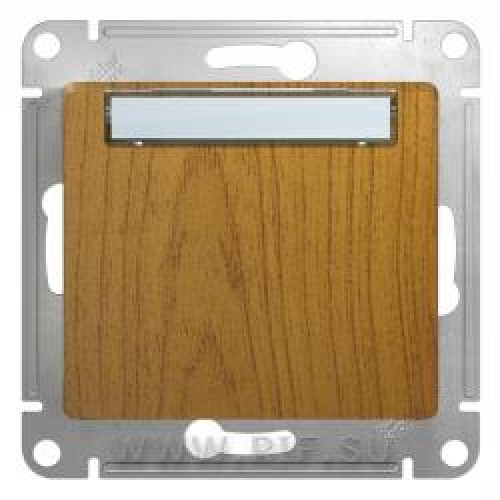GLOSSA Нажимная КНОПКА с табличкой, сх.1, механизм, ДЕРЕВО ДУБ