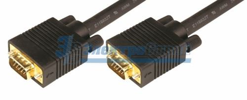 Шнур VGA plug - VGA plug  1.8М  gold  с ферритами  REXANT