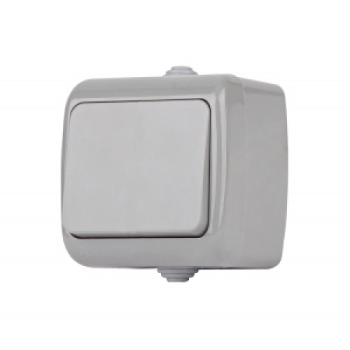 Выключатель Intro Atlantic 5-101-03 10А-250В, IP54, открытой установки, серый