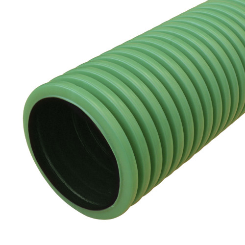 Труба гофрированная двустенная ПНД ливневая SN6 зеленая д90 (50м/уп) Промрукав