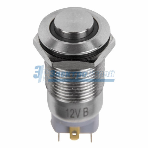 Кнопка  антивандальная Ø12 12В Фикс (2с) ON-OFF синяя  REXANT