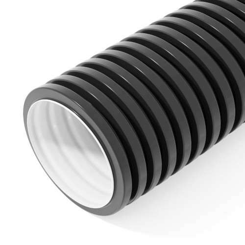 Труба гофрированная двустенная ПНД ливневая SN6 черная д125 (50м/уп) Промрукав