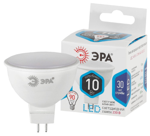 Лампочка светодиодная ЭРА STD LED MR16-10W-840-GU5.3 GU5.3 10Вт софит нейтральный белый свет