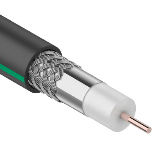 Кабель SAT 50 M, Cu/Al/CuSn, (64%), 75 Ом, 100м., черный CAVEL