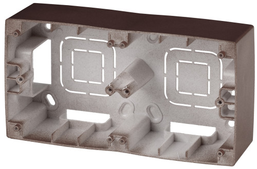 12-6102-13  ЭРА Коробка наклад. монтажа 2 поста, Эра12, бронза
