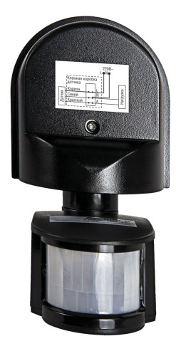 Датчик движения инфракрасный ДД-008-B 1200Вт 180 гр.12м IP44 черный 