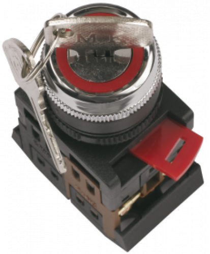 Переключатель АKS-22 черный с ключ. 2 полож. I-O 1з+1р ИЭК