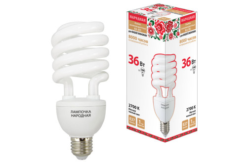 Лампа люминесцентная НЛ-HS-36 Вт-2700 К–Е27 