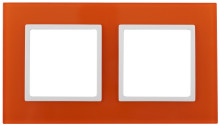 14-5102-22  ЭРА Рамка на 2 поста, стекло, Эра Elegance, оранжевый+бел