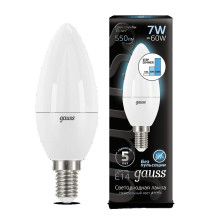 Лампа Gauss LED Candle E14 6.5W 4100К 1/10/50