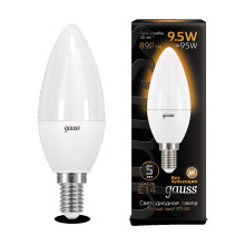 Лампа Gauss LED Candle E14 9.5W 3000К 1/10/50