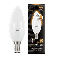 Лампа Gauss LED Candle E14 7W 3000К step dimmable 1/10/100