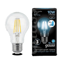 Лампа Gauss LED Filament A60 E27 10W 4100К 1/10/40