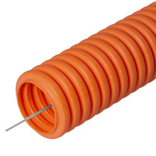 Труба гофрированная ПНД не распространяющая горение оранжевая с/з д16 (100м/5500м уп/пал) Строитель
