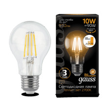 Лампа Gauss LED Filament A60 E27 10W 2700К 1/10/40