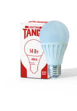 Лампа светодиодная 14W E27 A60 4000K 220V (TANGO LED А60-14W-E27-W) (ЛОН) TANGO
