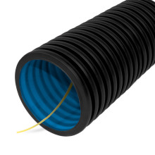 Труба гофрированная двустенная ПНД гибкая тип 450 (SN12) д90 стойкая к ультрафиолету НГ с/з черная