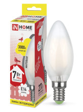 Лампа светодиодная LED-СВЕЧА-deco 7Вт 230В Е14 3000К 630Лм матовая IN HOME