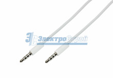 Аудио кабель 3,5 мм штекер-штекер 1М белый