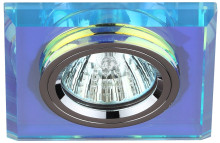 Светильник DK8 CH/PR  ЭРА декор стекло квадрат MR16,12V/220V, 50W, хром/перламутр